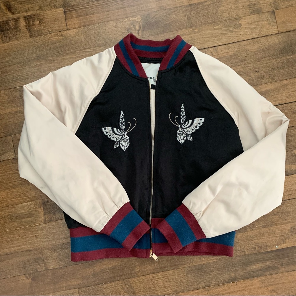 Aritzia butterfly embroidered bomber jacket🦋